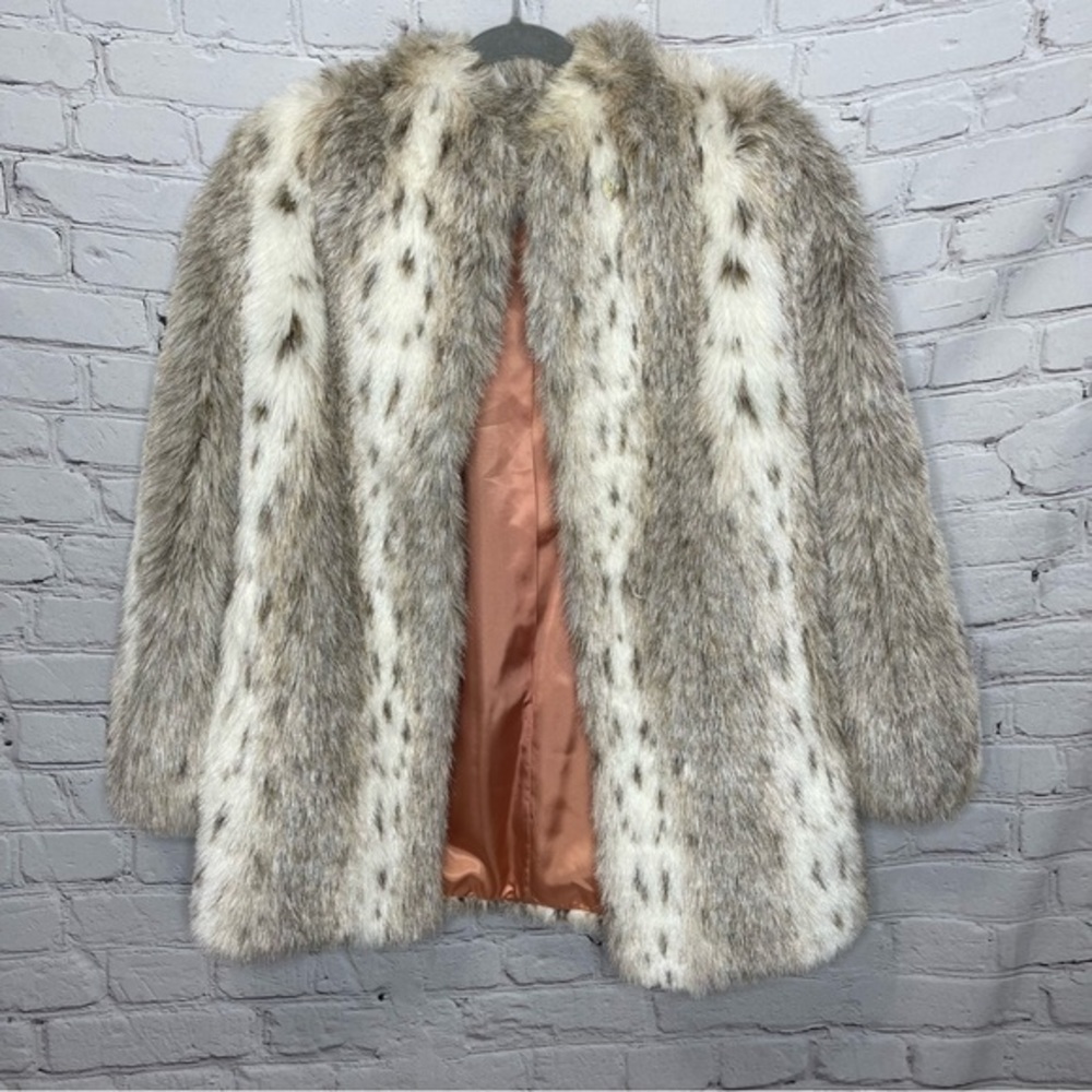 RARE Vintage 80s Jordache Faux Fur Coat